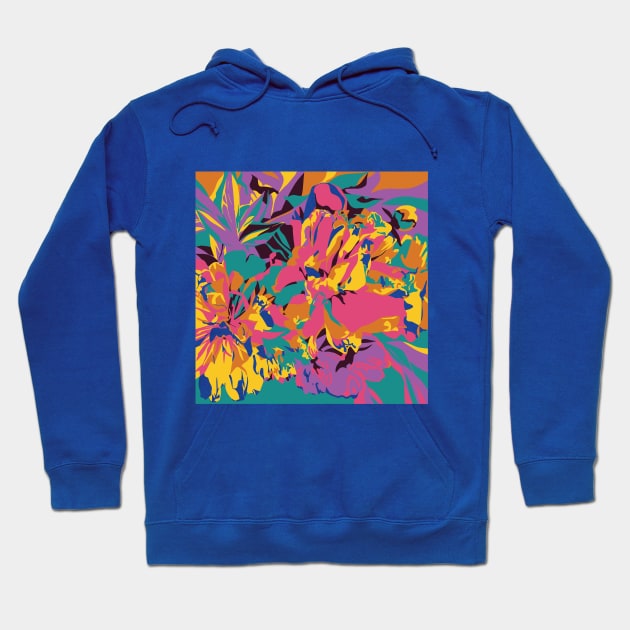 Peony colorful Illustration in extreme color palette Hoodie by MashaVed